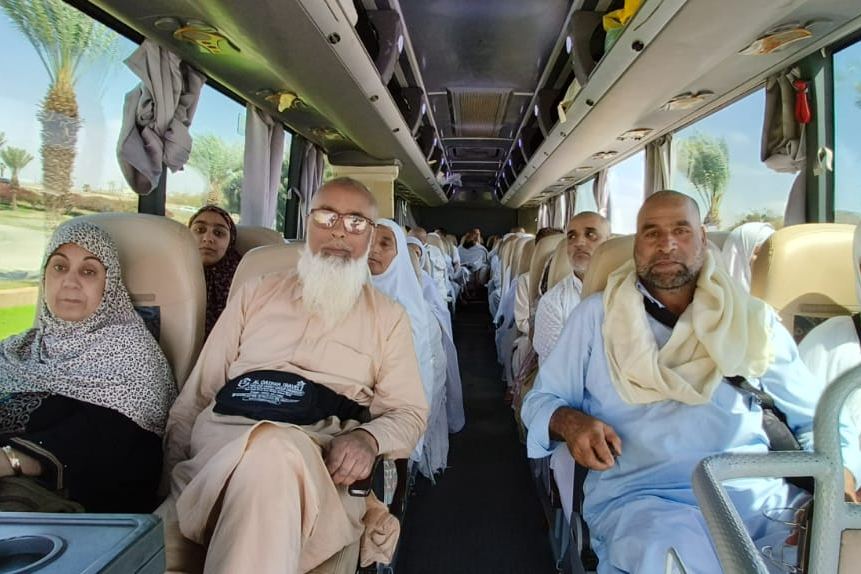 On the road in a touring coach